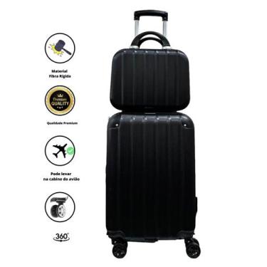 Imagem de Kit Viagem Mala Bordo + Frasqueira Viagem Preto - PP - Santino
