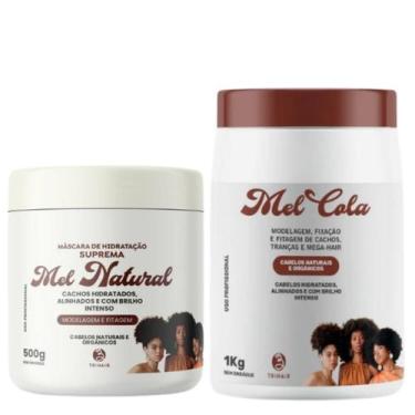 Imagem de Kit Máscara Mel Natural + Mel cola 1kg Modelagem Trihair