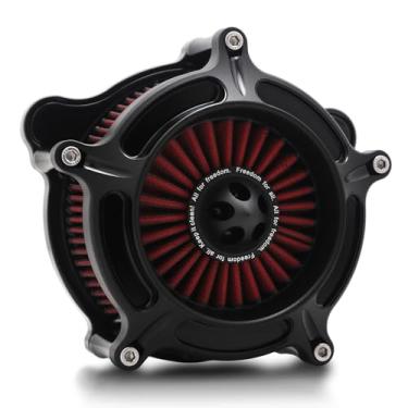 Imagem de Para filtro de ar harley Sportster Softail Touring street road king glide Dyna para filtros de entrada de ar harley davidson (OPS preto - filtro vermelho, D-Para M8 Touring/Softail 2018-UP)