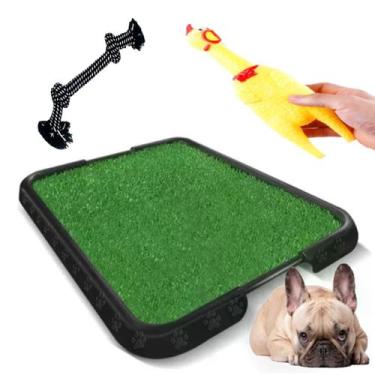 Imagem de Sanitário Grama Sanidog + Corda Trançada e Mordedor Sonoro - Elite