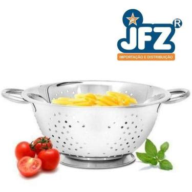 Imagem de Escorredor De Massas Com Alças Em Aço Inox  24cm - JFZ IMPORT