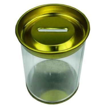 Imagem de  10 Mini Cofrinhos Plástico Tampa em Metal Dourado          - SJO Arti
