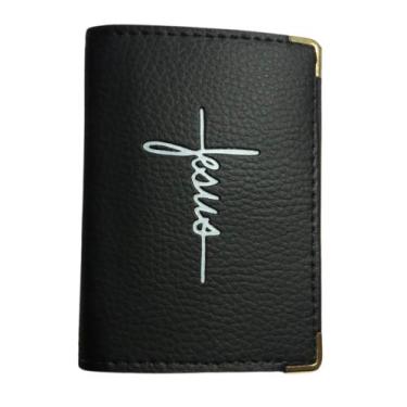 Imagem de Carteira Porta Documento Feminina com Frase - Tesouro Exclusivo, Preto