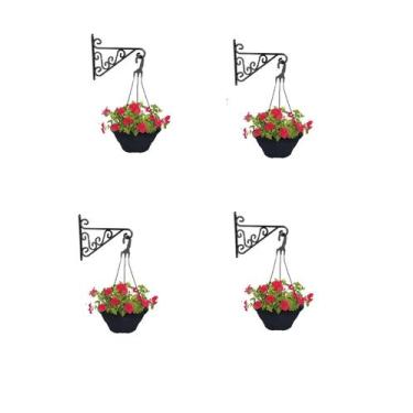 Imagem de 04 suportes mao francesa pendente para vaso de plantas ate 10 kg - Inj