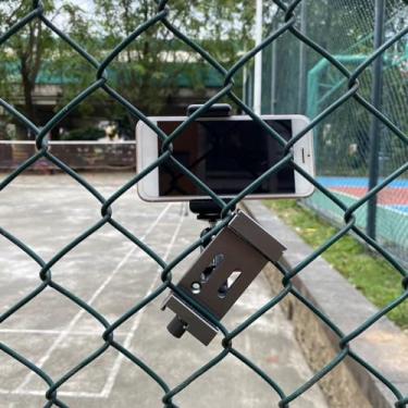 Imagem de WbfhScX Conjunto de montagem de cerca de alumínio - para smartphone e câmera Mevo Start & Action, suporte de câmera de cerca, para tênis, beisebol, gravação de jogos de futebol, ZK0001