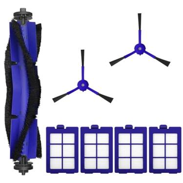 Imagem de Auoiian Peças de reposição para Eufy RoboVac X8 / X8 Hybrid – Lavável e reutilizável, 1 escova principal, 2 escovas laterais, 4 filtros HEPA – Compatível com aspirador de pó robô Eufy X8