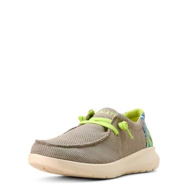 Imagem de ARIAT Tênis masculino Hilo Stretch, Malha cinza ardósia/verde limão, 7 Wide