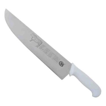 Imagem de Faca de Carne Profissional Aço Inox Nº12 Cabo Branco Ashoria - SQ Come