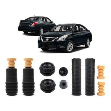 Imagem de Kit Coxim Versa 2011-2013 - 2 Batentes, 2 Coifas, 2 Coxins - Qualykits