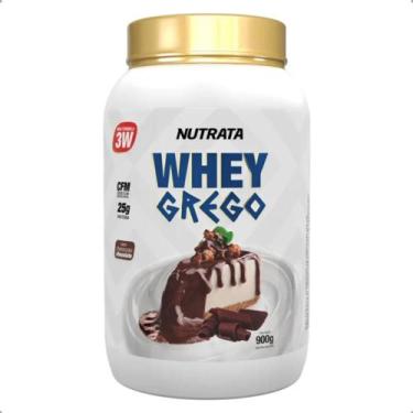 Imagem de Whey Grego Protein 3W 25g Proteina Pote 900g Nutrata, Bolo de Chocolat