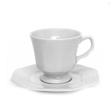 Imagem de Xicara de cha com pires 200ml - porcelana schmidt, Branco, 1