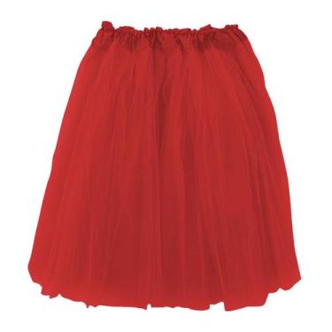 Imagem de Saia de Tule Tutu Adulta - 60cm - Extra Festas, Vermelho, U