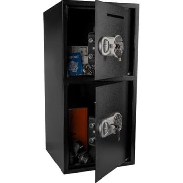 Imagem de Cofre de segurança eletrônico – Seguro contra quedas com teclado digital e 2 conjuntos de teclas de substituição manual para entrega de dinheiro ou segurança doméstica da Paragon Safes (preto)