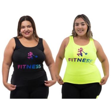 Imagem de Regata Feminina Academia Ginástica Personalizada Blusa Cavada Fitness 
