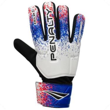 Imagem de Luva de Goleiro Penalty Delta 1 XXIII Unissex, Branco, Azul, Vermelho,