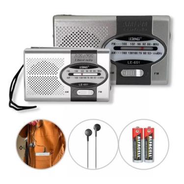Imagem de Mini Rádio De Bolso Portátil Am Fm Com Fone de Ouvido LE-651 - M.Futur