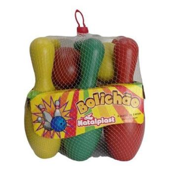 Imagem de Jogo de Boliche Brinquedo Infantil Bolichão Pino 30 cm c/2 Bolinhas Co