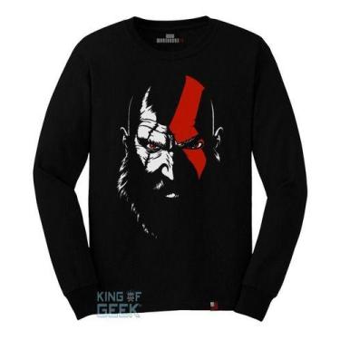 Imagem de Camiseta Manga Longa Kratos God Of War Blusa Gamer Nerd Jogo - KING OF