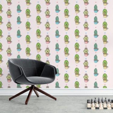 Imagem de Papel de Parede Adesivo Cactos Plantas N015132 0,58x2,50M - Adesivo BR