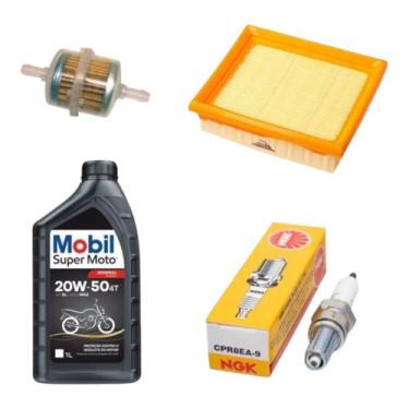 Imagem de Kit Revisão Filtro Ar Gasolina Vela Nxr 150 Bros 2006 A 2008 - MOBIL