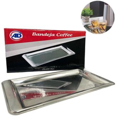 Imagem de Bandeja Aço Inox Decorativa 30cm Retangular - Tesla Store