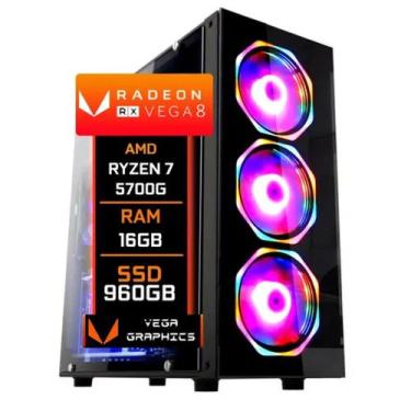 Imagem de PC Gamer Fácil Amd Ryzen 7 5700G Radeon Vega 8 Graphics 16GB DDR4 3000