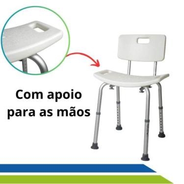 Imagem de Banqueta Banco Cadeira De Banho Geriátrica Para Idoso 100kg - SuperMed