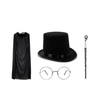 Imagem de Fantasia Magico Adulto 4 Peças Halloween Festas - MC Presentes