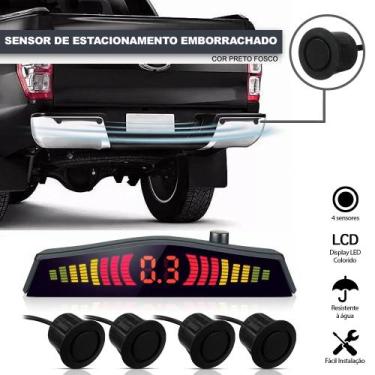 Imagem de Sensor de Ré Estacionamento Preto Fosco Emborrachado Aviso Sonoro Rav4