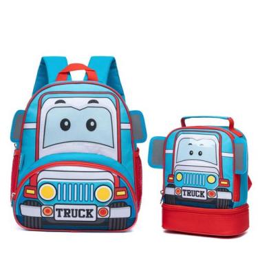 Imagem de Kit Mochila Infantil Pré Escola Spector Menino Menina Reforçada, Camin