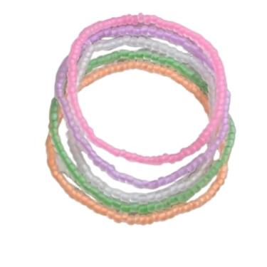 Imagem de HWJQ Tornozeleira luminosa com contas de sementes boho multicamadas de contas de arroz para mulheres e homens, joias de Natal, 0, Resina, Sem Pedra Preciosa