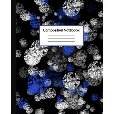 Imagem de Composition Notebook College Ruled: Wide Lined Journal, Blue Diamonds Cover Workbook for Student in School and College