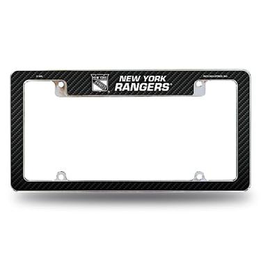 Imagem de Rico Industries NHL New York Rangers Preto 30,48 cm x 15,24 cm Moldura de placa automotiva para carro/caminhão/SUV