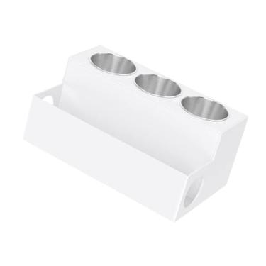 Imagem de harayaa Suporte de secador de cabelo, suporte de armazenamento de escova de cabelo com copo, organizador de ferramentas de cabelo, para ondular o, Branco