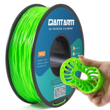 Imagem de GIANTARM filamento tpu verde, filamento 95a tpu 1,75 mm, precisão dimensional +/- 0,03, filamento flexível e macio para impressora 3d carretel de 1 kg (2,2 lbs), embalagem a vácuo