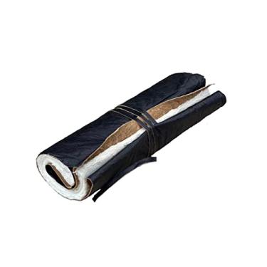 Imagem de Diário de rolagem de couro feito à mão - 100 páginas de papel rústico sem forro estilo vintage - Livro de sombras 9x6, Grimório, presentes medievais de fantasia, caderno de desenhos, scrapbook antigo (preto com papel branco)