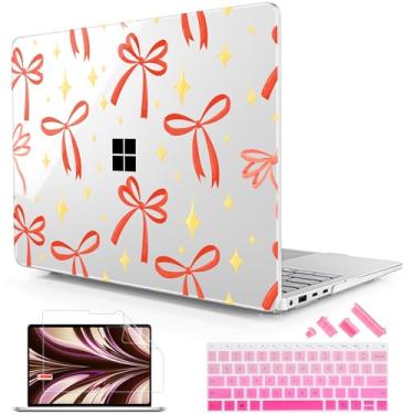 Imagem de Lepeoac Capa para laptop Microsoft Surface de 13,9 polegadas, Windows 11 Copilot+ PC 2024, 7ª edição, tela sensível ao toque, capa rígida de plástico com capa de teclado e protetor de tela, laços de