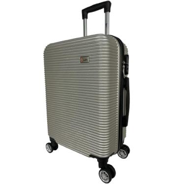 Imagem de Mala de Viagem de Bordo 19'' em ABS com Rodinhas 360° - Compacta, Resistente e Leve, Ideal para Viagens Curtas e com Bagagem de Mão - Design Moderno e Funcional (Champanhe)