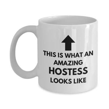Imagem de Incrível caneca de café Hostess, ideias de presente de anfitriã, anfitriã com o maior presente, anfitriã de chá de bebê, caneca de cerâmica de 325 ml