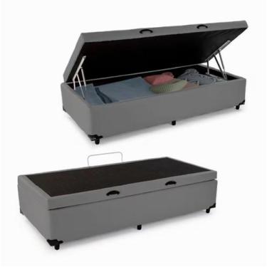 Imagem de Cama Box Solteiro em Baú Sintético Blindado Reforçado Diversas Cores  