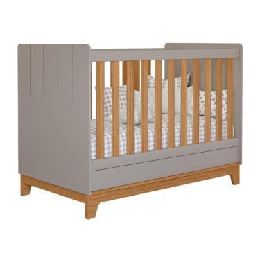 Imagem de Berço Minicama Infantil Americano Grade Fixa Regulagem De Altura Mdf Biscoito Permobili