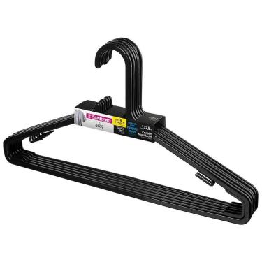 Imagem de Cabide Plástico Adulto Preto 38cm Easy Sanremo Leve 6 Pague 5