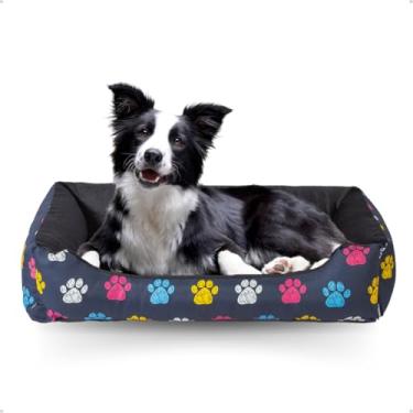 Imagem de Cama P/Cachorro Gato Caminha Pet 70x50 100% Lavável+ Osso Pelúcia (Pata Marinho)