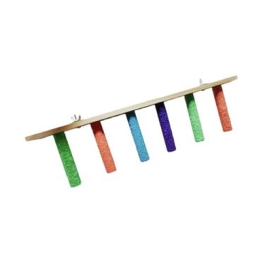 Imagem de ＡＷＨＡＯ Papagapeiros de gaiola de gaiola escalada de escada de escada Janela e brinquedo de poleiro de chuveiro para bluebirds budgie cockatiel, 6 Nível