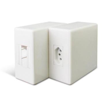 Imagem de Caixa Disjuntor Sobrepor Com Tomada Lateral 20A Sem Fio Steck