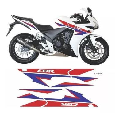 Imagem de Kit Completo Adesivo Honda Cbr 500r 2014 Lateral Modelo 1 - Resitank