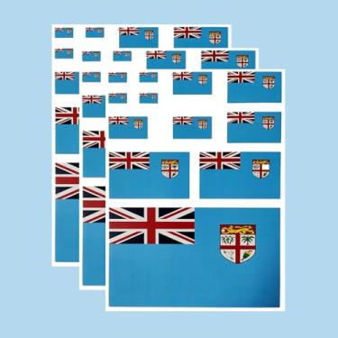 Imagem de Ruoming Ruoming Conjunto de adesivos da bandeira nacional, vários tamanhos, 3 folhas (Fiji)
