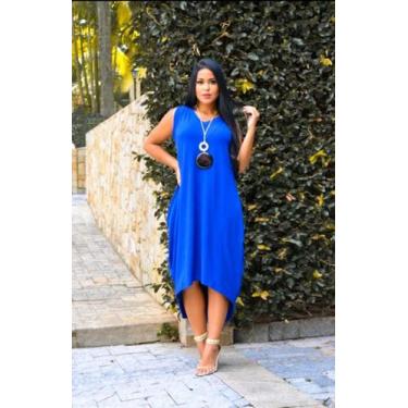 Imagem de Vestido Mullet Regata Com Bolso - modanascimento2021, Azul bic, P