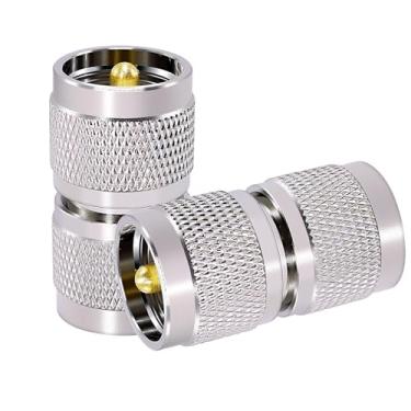 Imagem de CNARIO 2 peças PL259 conector UHF macho para UHF SO239 adaptador macho PL-259 tipo PL-259 adaptador coaxial RF adaptador coaxial para antena de rádio amador CB Broadcast Scanner WiFi Telecom CCTV
