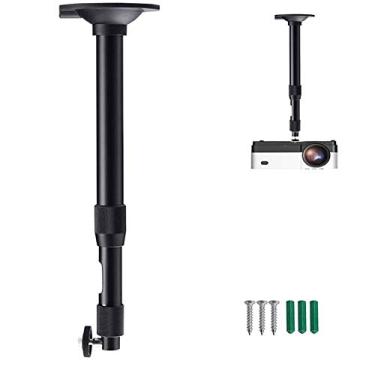 Imagem de Suporte universal para projetor de teto, suporte de ângulo ajustável com cabeças giratórias de 360 graus para mini projetor de câmera, sistema de vigilância da casa, Preto, Mini